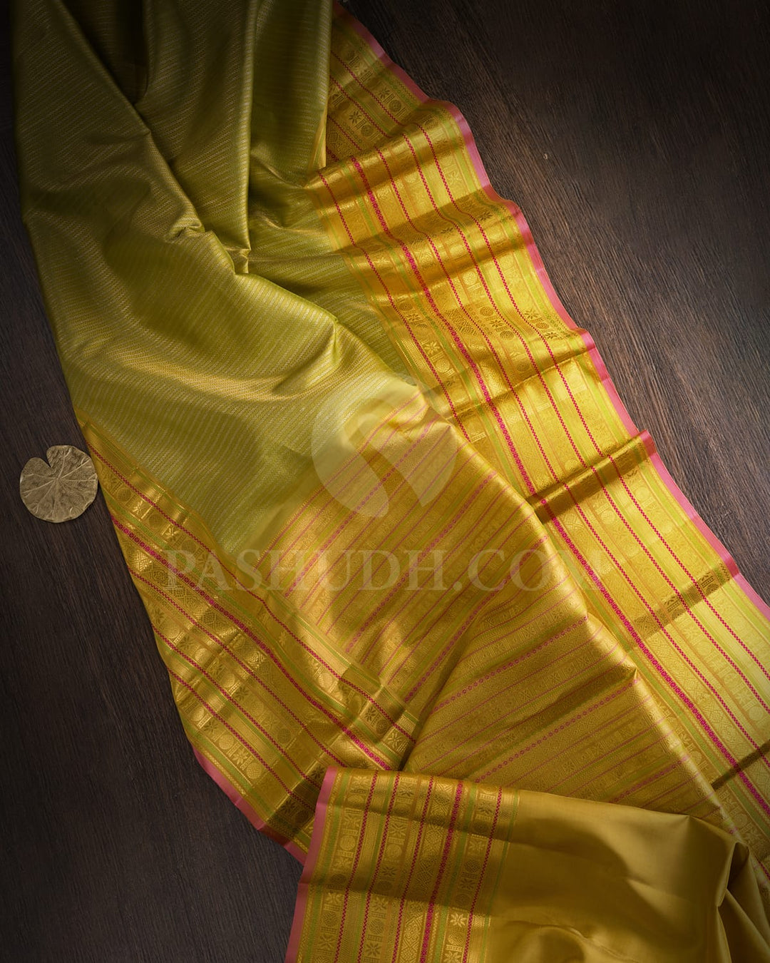 Olive Green With Aniseed Green Kanjivaram Silk Saree-S1062(Q)