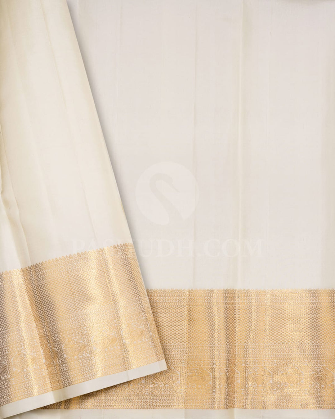 Half White Bridal Kanjivaram Silk Saree-DA10