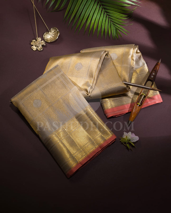 Grey Traditional Kanjivaram Silk Saree-S1726(B)