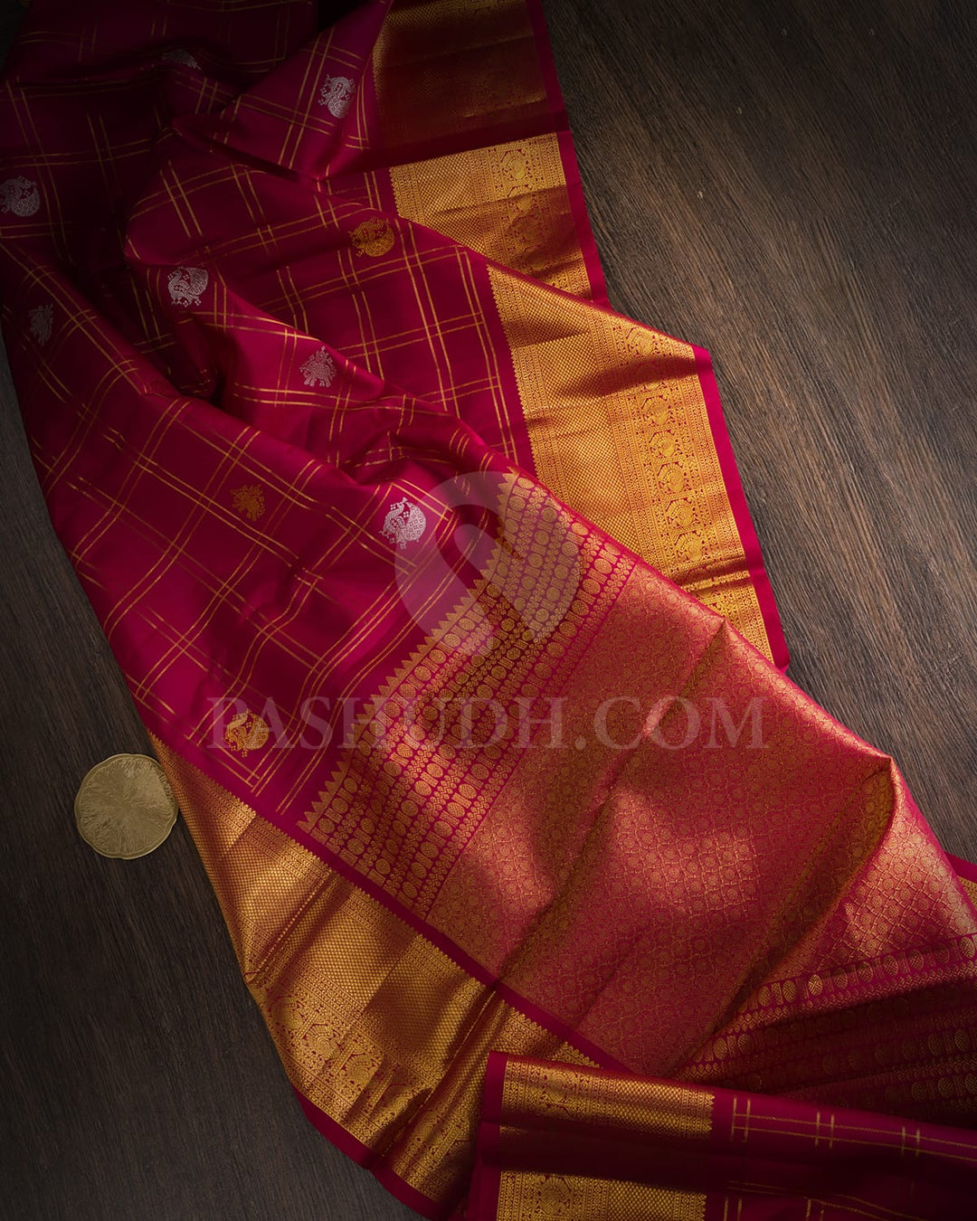 Kumkum Maroon Bridal Kanjivaram Silk Saree-DA11