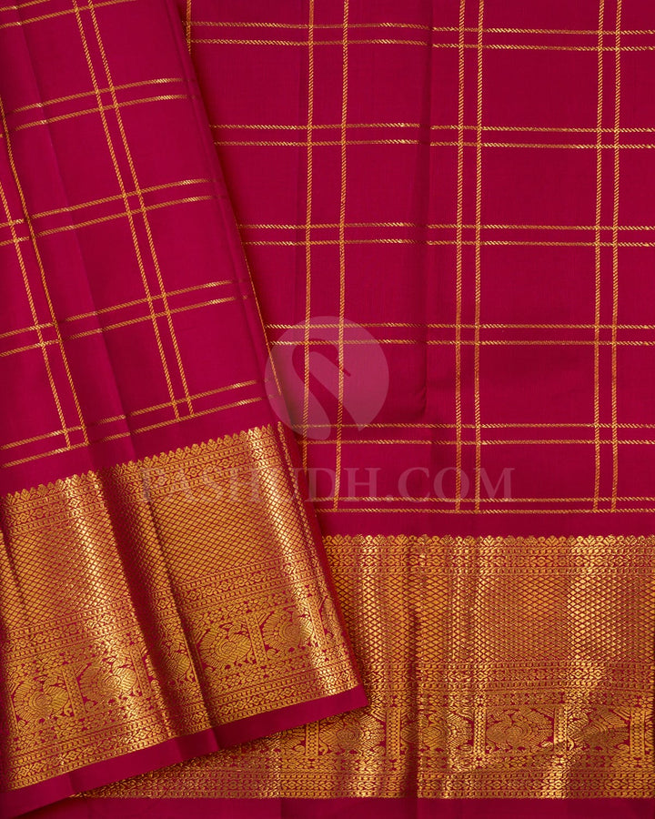 Kumkum Maroon Bridal Kanjivaram Silk Saree-DA11