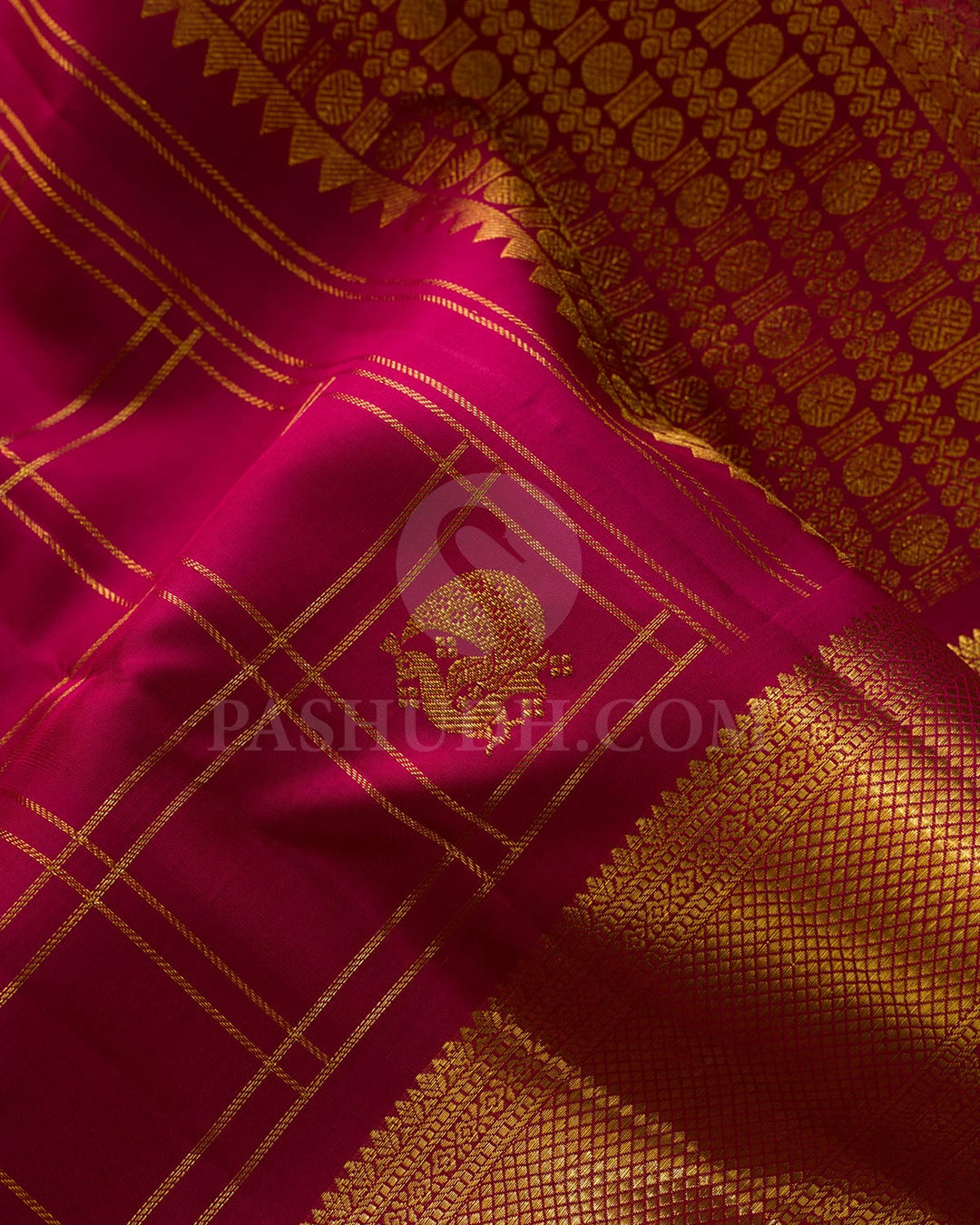 Kumkum Maroon Bridal Kanjivaram Silk Saree-DA11