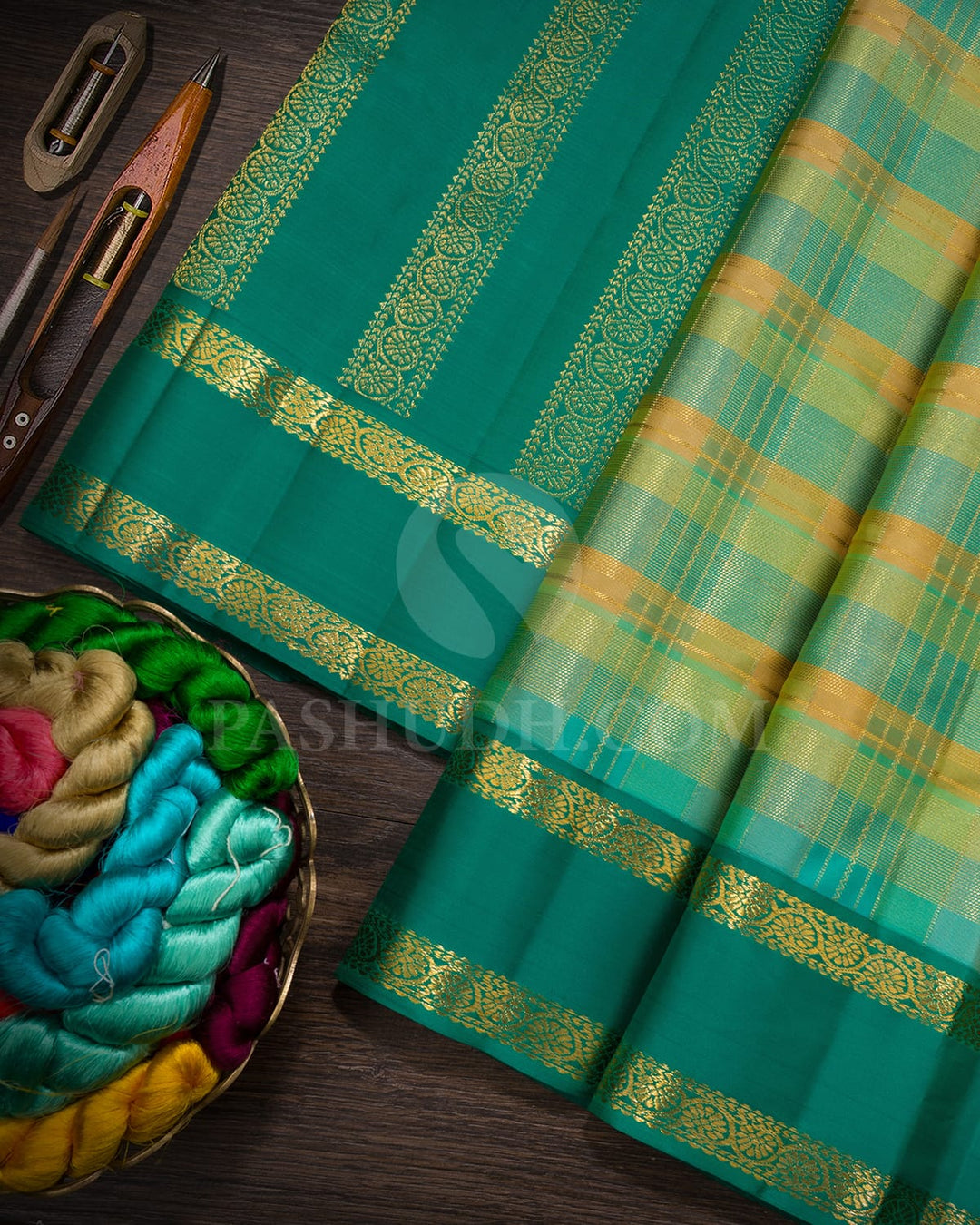 Multicolored Kanjivaram Silk Saree-DJ382(H)