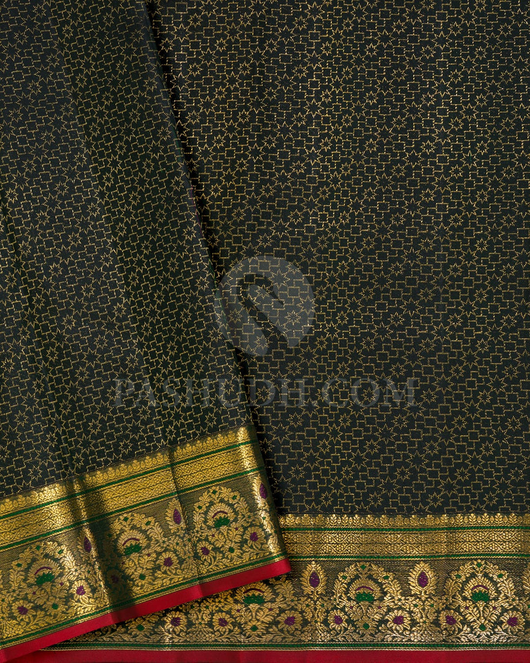 Bottle Green Kanjivaram Silk Saree-DJ456(B)