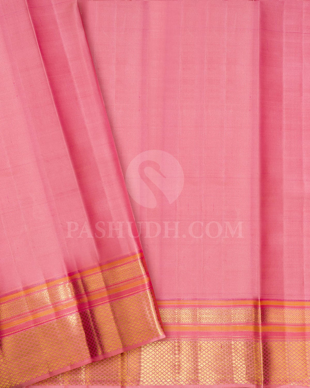 Multicolor With Pastel Pink Kanjivaram Silk Saree-D661(F)