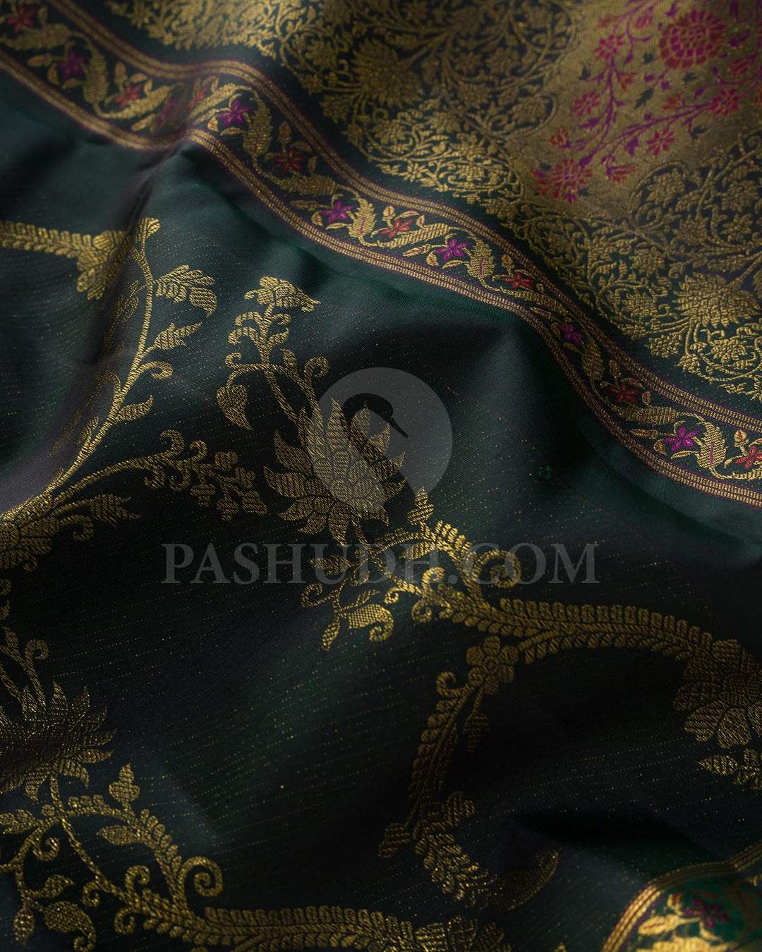 Bottle Green Kanjivaram Silk Saree-DJ444(C)