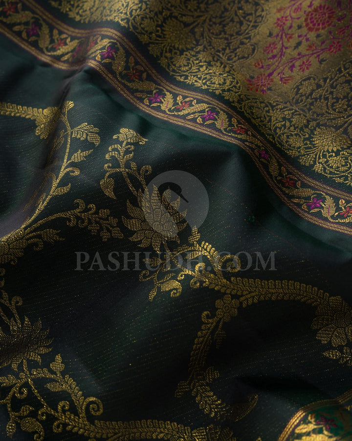 Bottle Green Kanjivaram Silk Saree-DJ444(C)