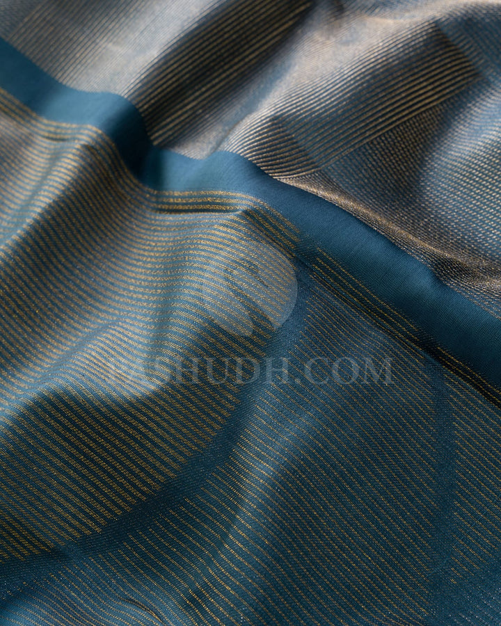 Light Slate Grey Borderless Kanjivaram Silk Saree-DJ453(C)