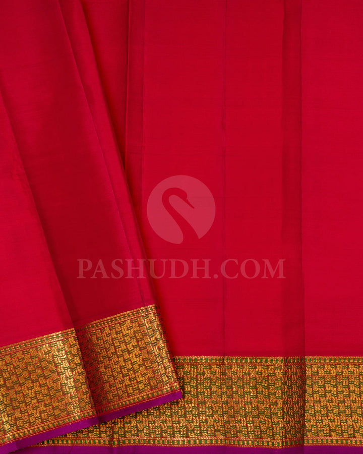 Bold Red Kanjivaram Silk Saree-DJ446(C)