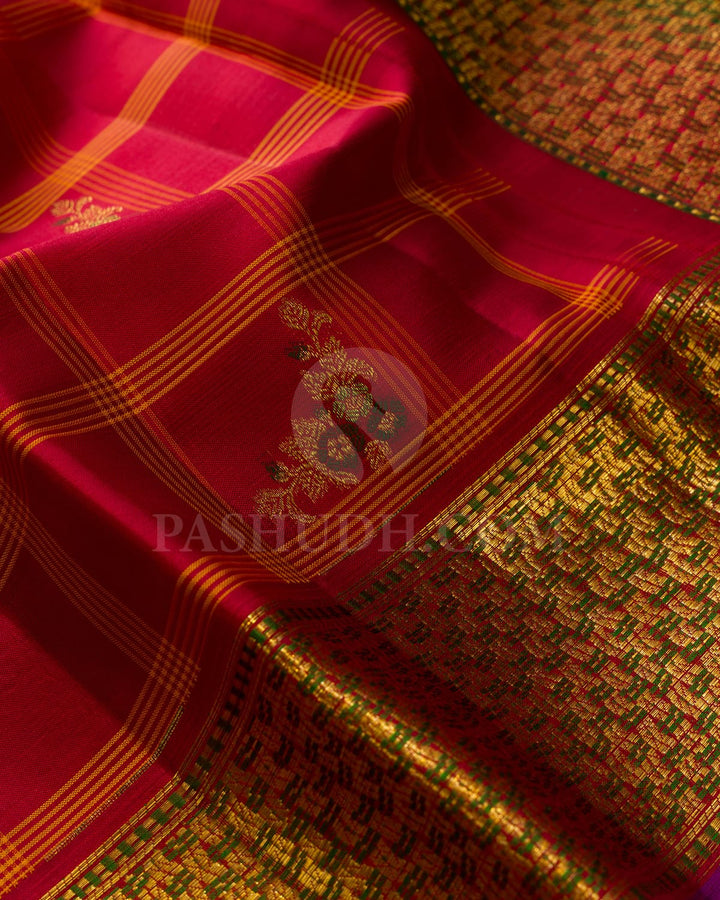 Bold Red Kanjivaram Silk Saree-DJ446(C)