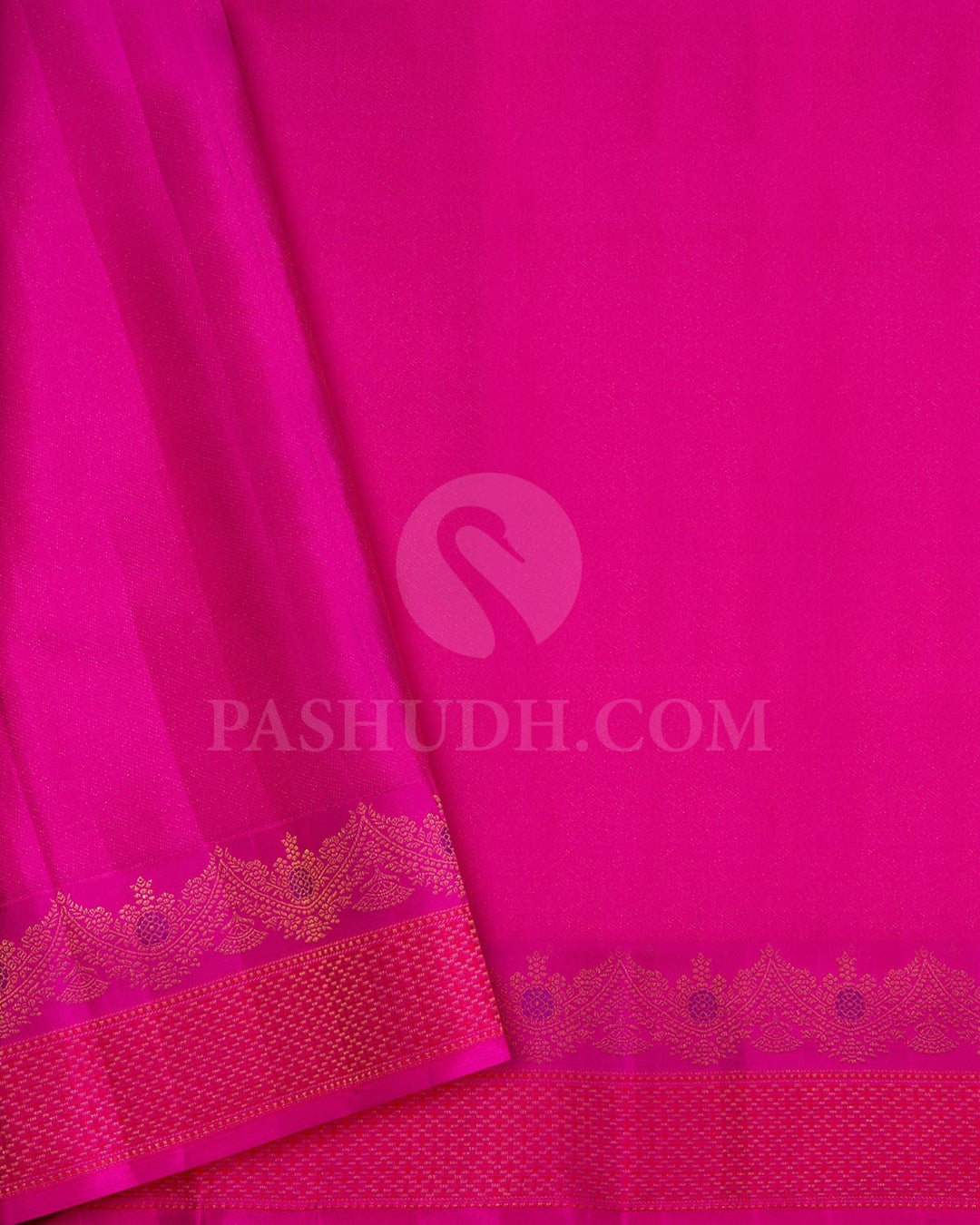 Dual Shaded Punch Pink With Rani Pink Kanjivaram Silk Saree-D669(F)