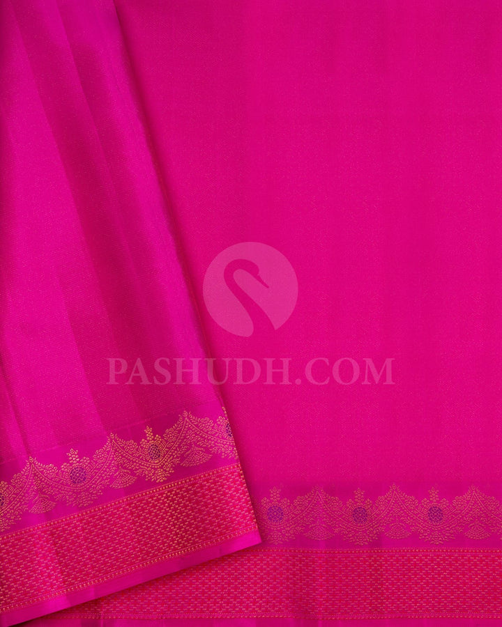 Dual Shaded Punch Pink With Rani Pink Kanjivaram Silk Saree-D669(F)