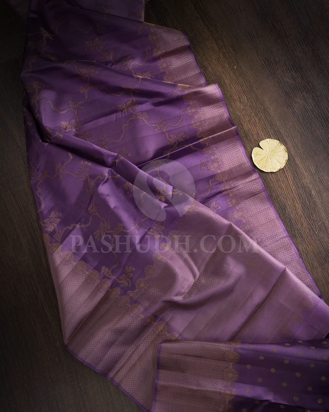 Heather Purple Kanjivaram Silk Saree-D680(C)