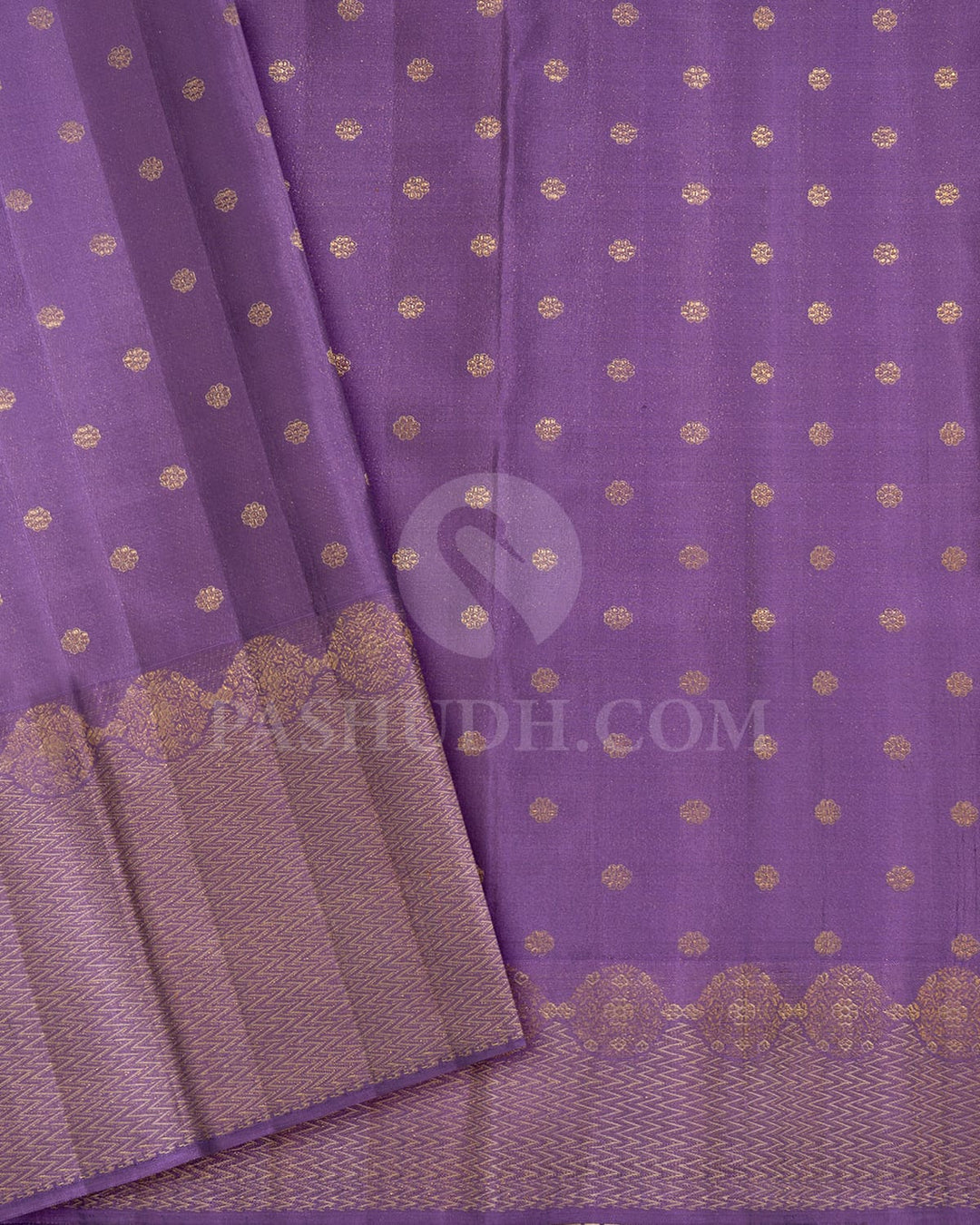 Heather Purple Kanjivaram Silk Saree-D680(C)