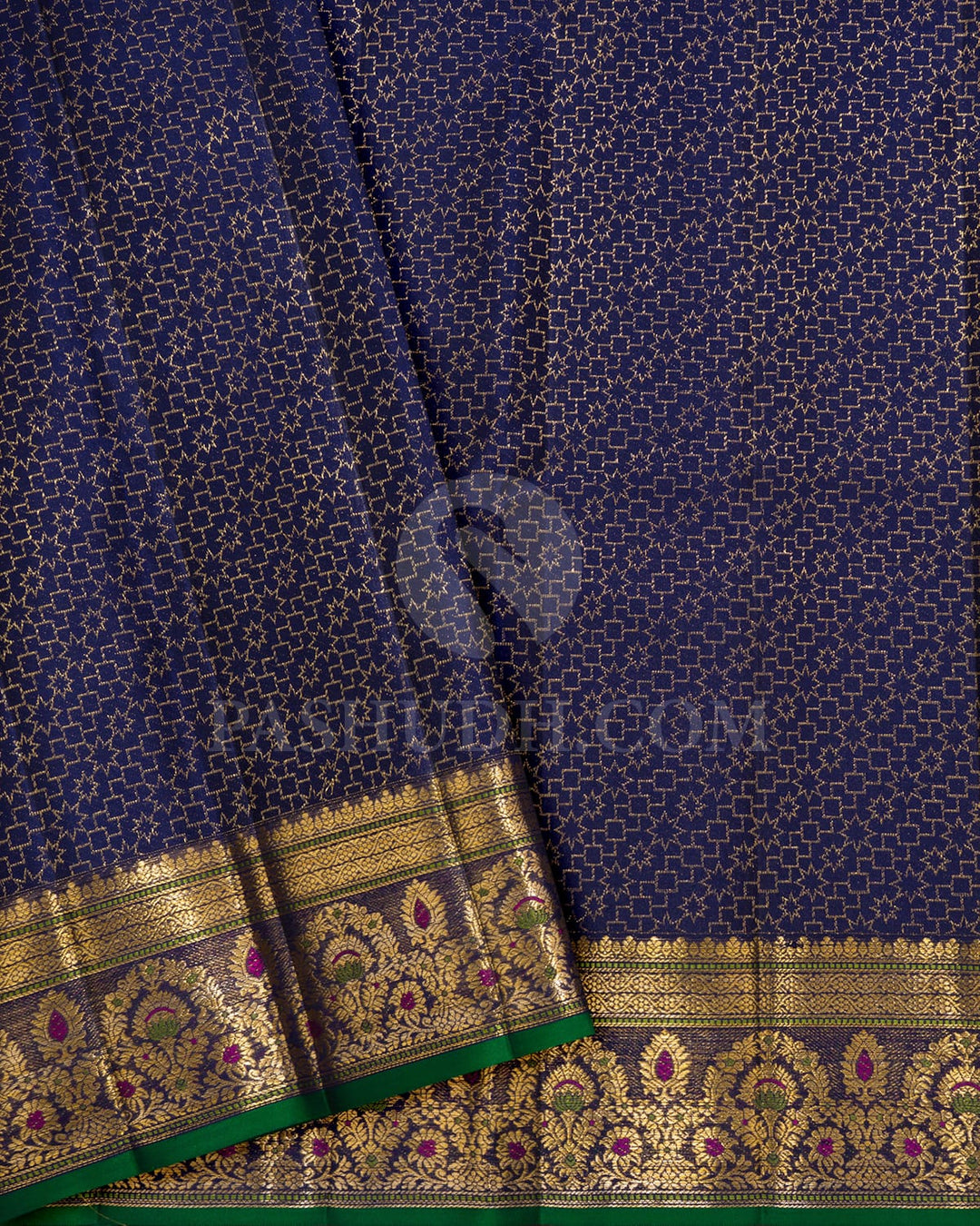 Navy Blue Kanjivaram Silk Saree-DJ456(A)