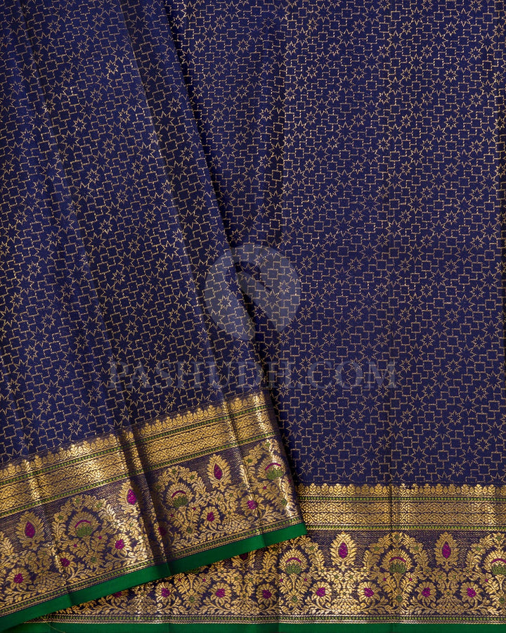 Navy Blue Kanjivaram Silk Saree-DJ456(A)