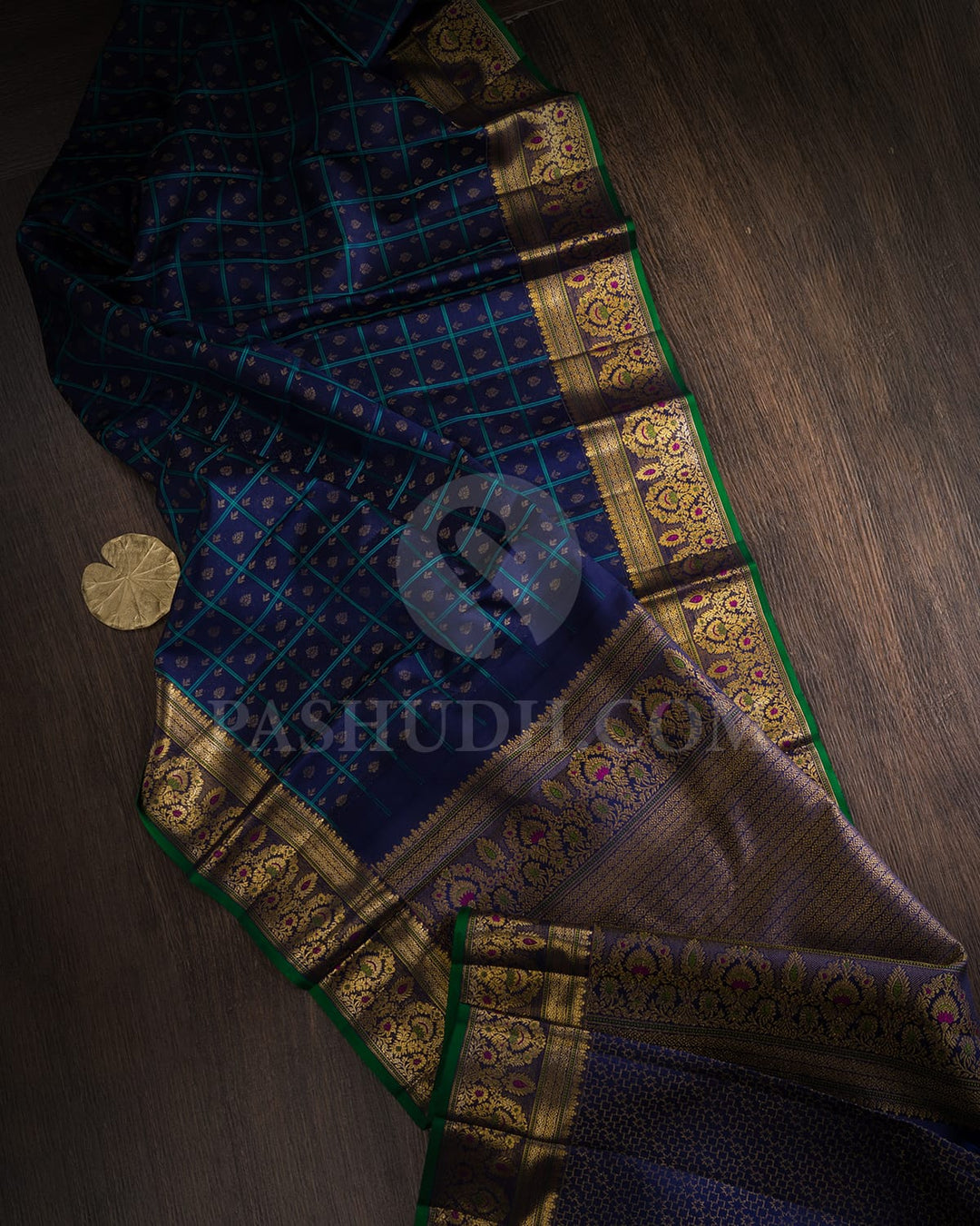 Navy Blue Kanjivaram Silk Saree-DJ456(A)
