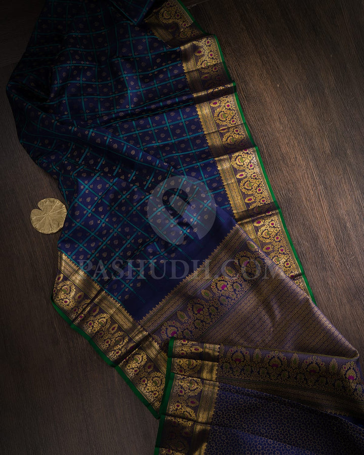 Navy Blue Kanjivaram Silk Saree-DJ456(A)
