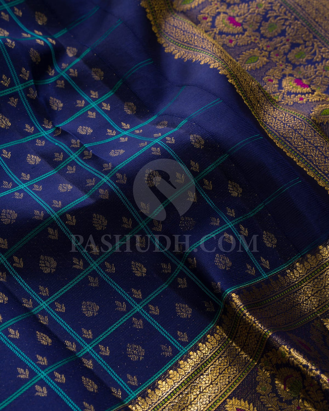 Navy Blue Kanjivaram Silk Saree-DJ456(A)