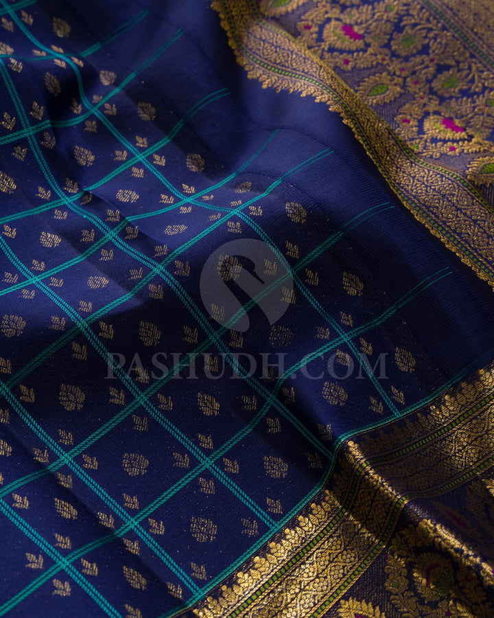 Navy Blue Kanjivaram Silk Saree-DJ456(A)