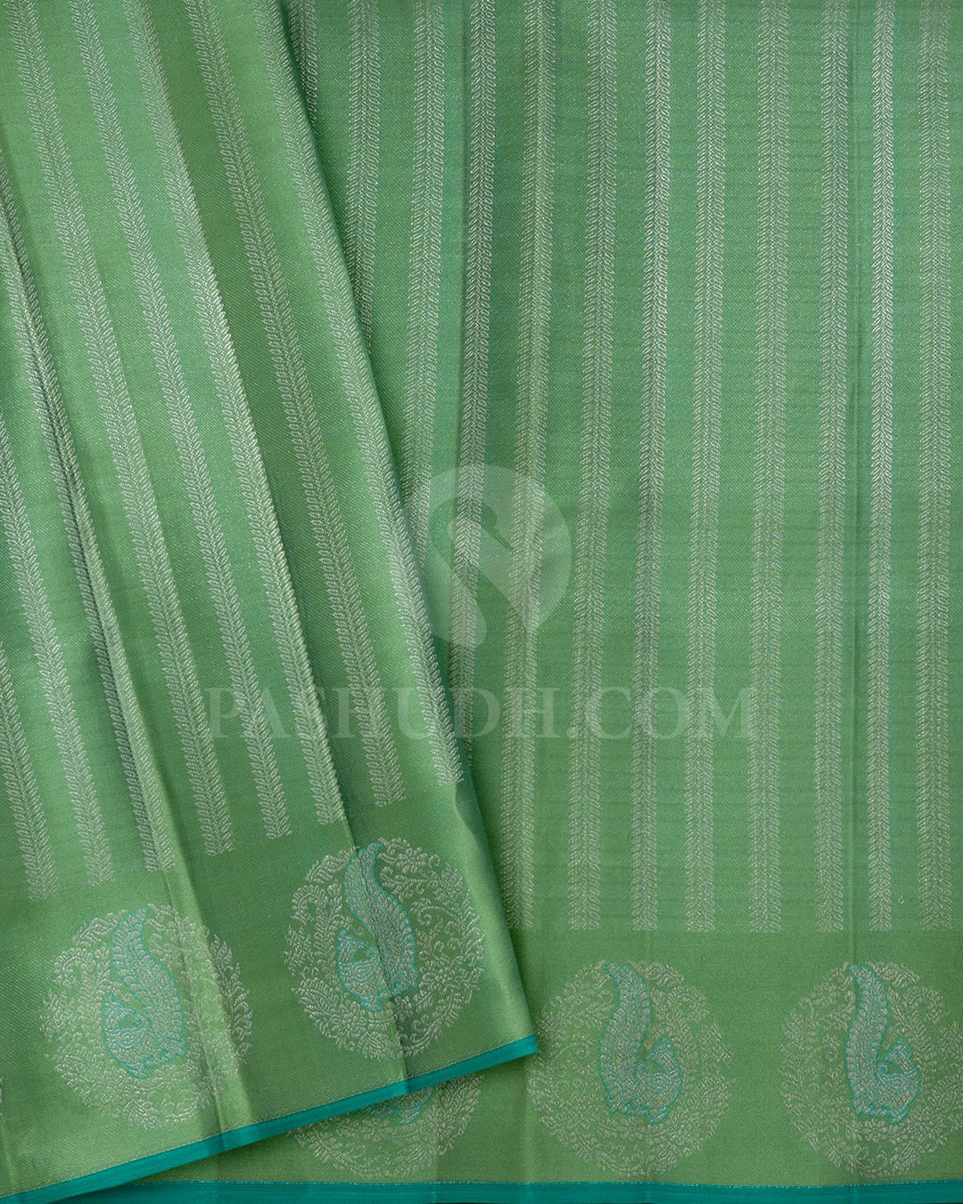 Multicolor With Pastel Green Kanjivaram Silk Saree-DJ439(C)