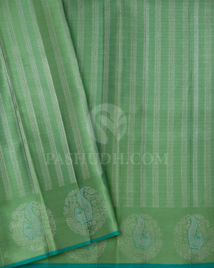 Multicolor With Pastel Green Kanjivaram Silk Saree-DJ439(C)