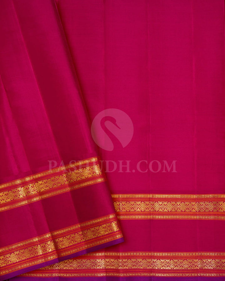 Punch Pink With Reddish Pink Kanjivaram Silk Saree-DJ455(B)