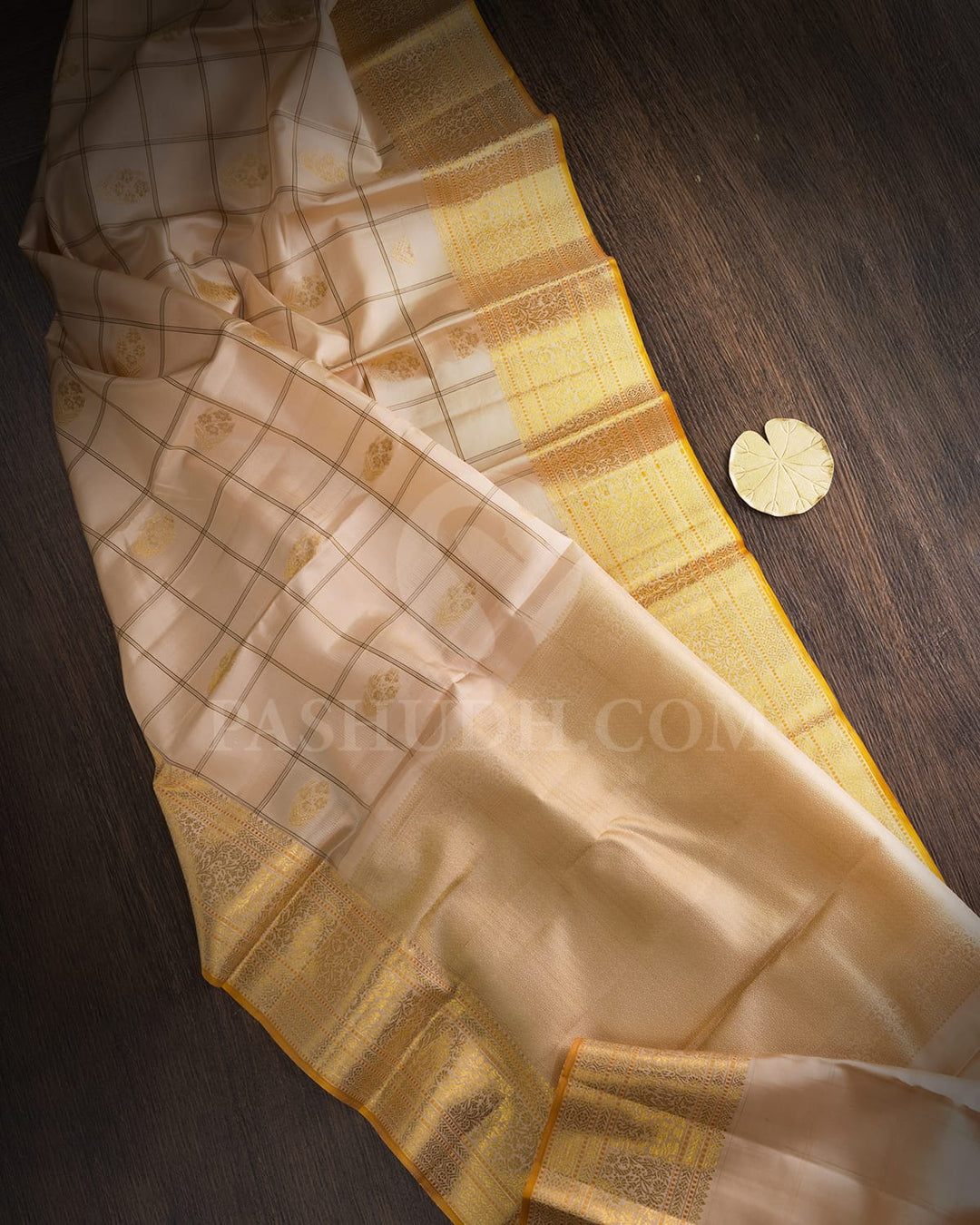 Sandy Tan Kanjivaram Silk Saree-DJ451(A)