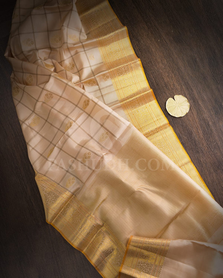 Sandy Tan Kanjivaram Silk Saree-DJ451(A)
