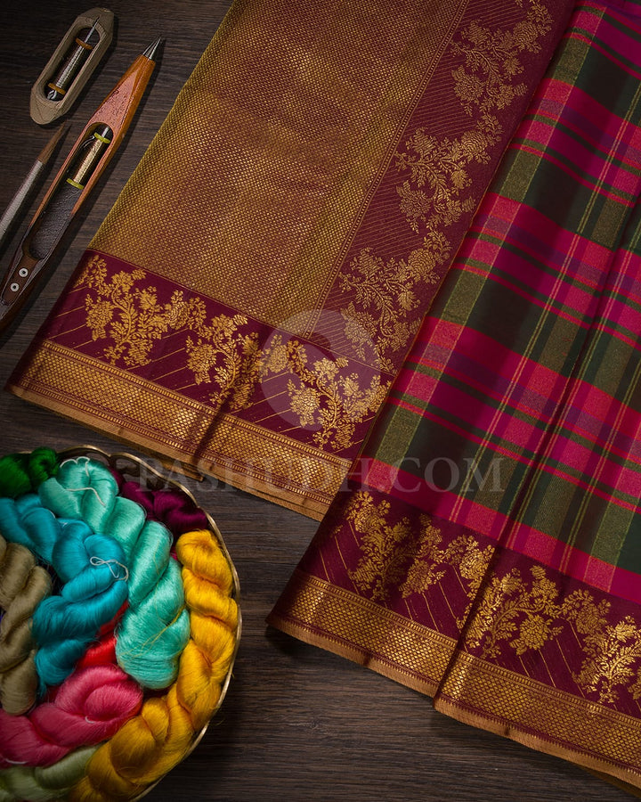 Multicolor With Betel Nut Traditional Kanjivaram Silk Saree-DJ449(C)