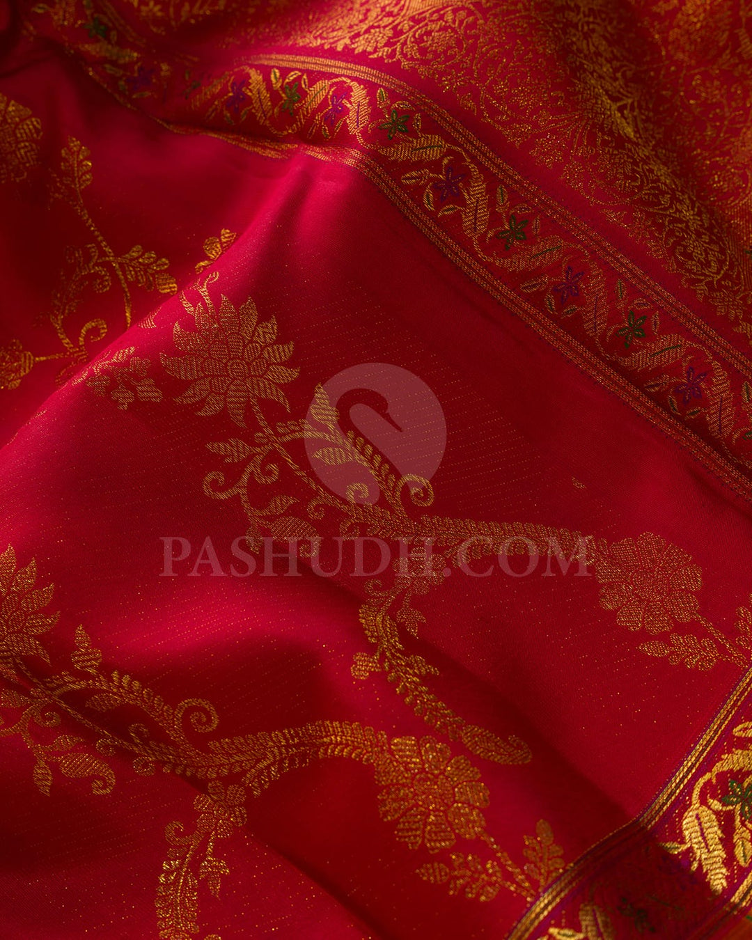 Bright Red Kanjivaram Silk Saree-DJ444(E)