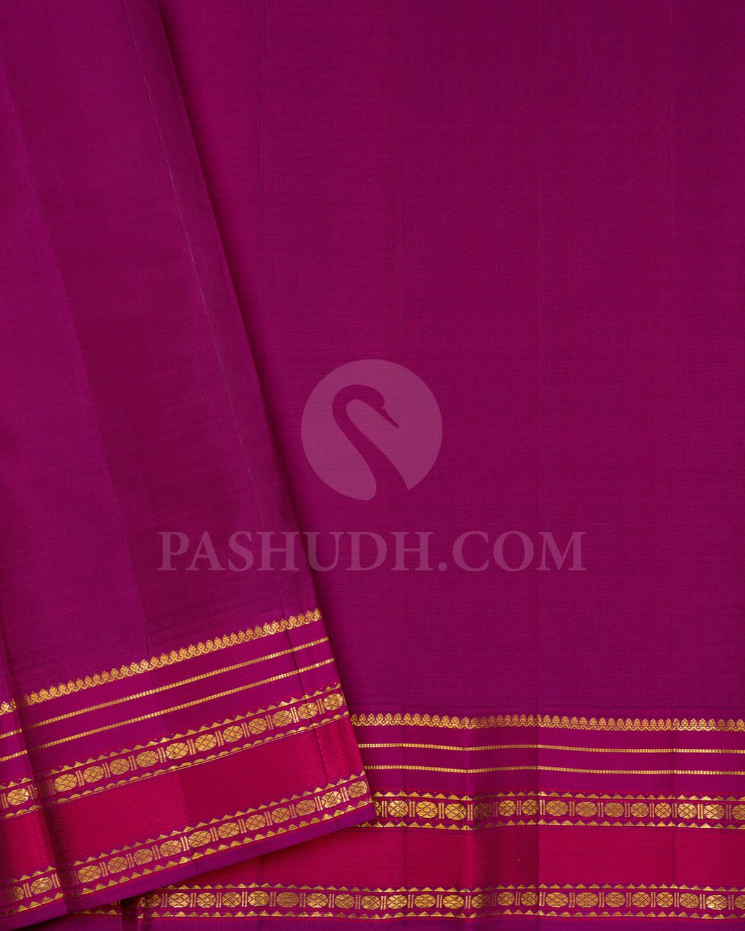 Punch Pink With Palatinate Purple Kanjivaram Silk Saree-DJ381(I)