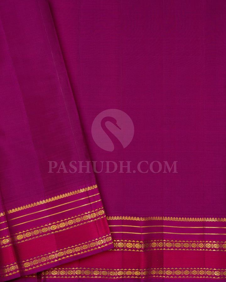 Punch Pink With Palatinate Purple Kanjivaram Silk Saree-DJ381(I)