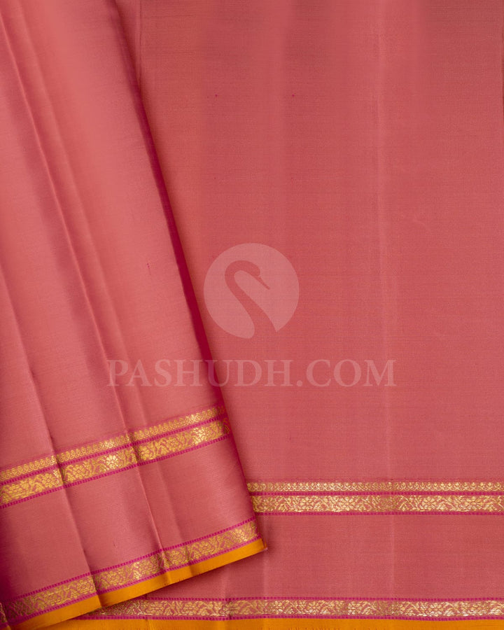 Dual Shaded Magenta With Red And Onion Pink Kanjivaram Silk Saree-DJ426(J)