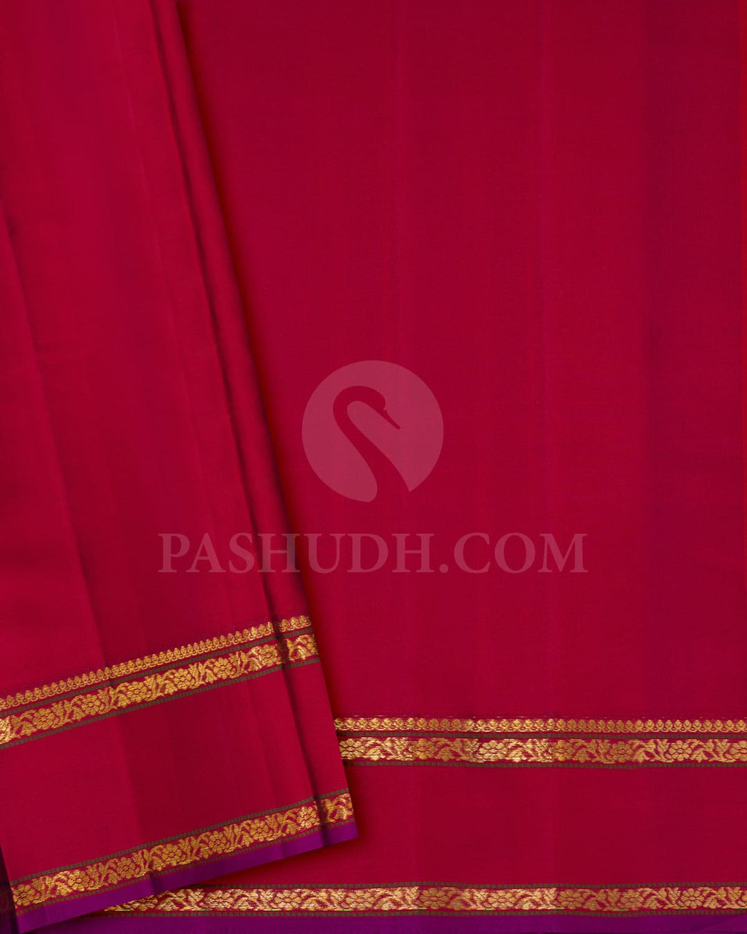 Dual Shaded Violet With Cherry Red Kanjivaram Silk Saree-DJ426(H)