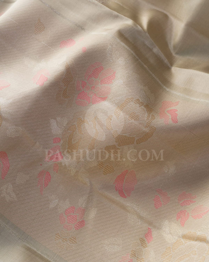 Beige Kanjivaram Silk Saree-DJ435(D)