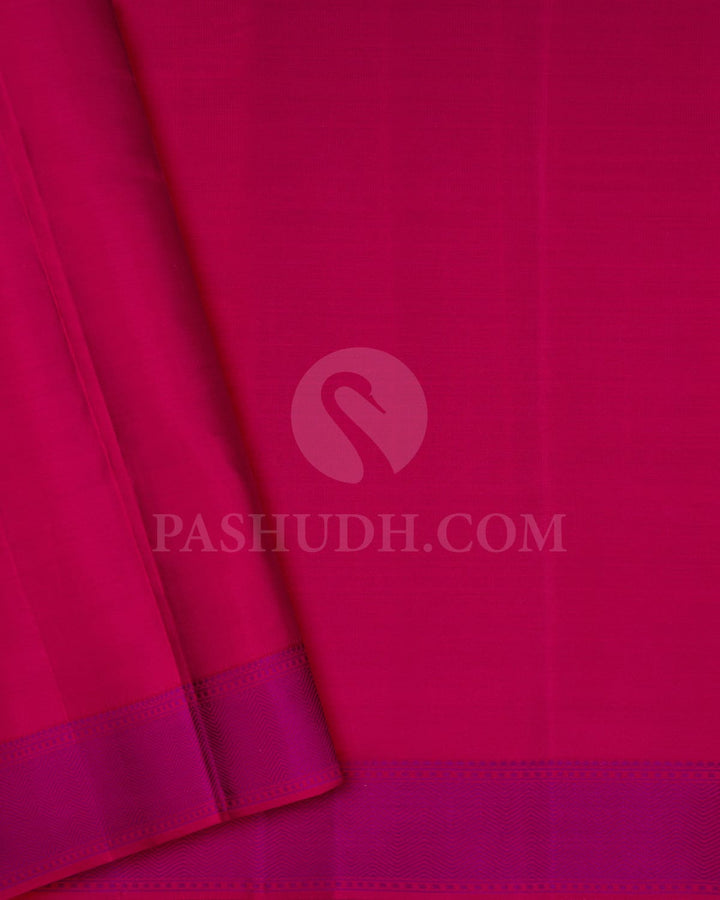 Multicolored With Rouge Pink Kanjivaram Silk Saree-DJ431(D)