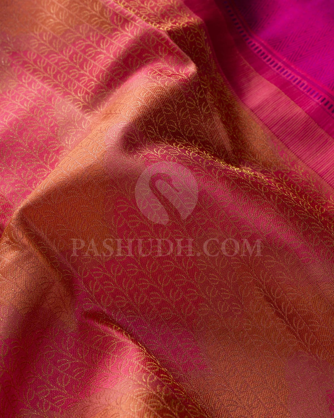 Multicolored With Rouge Pink Kanjivaram Silk Saree-DJ431(D)