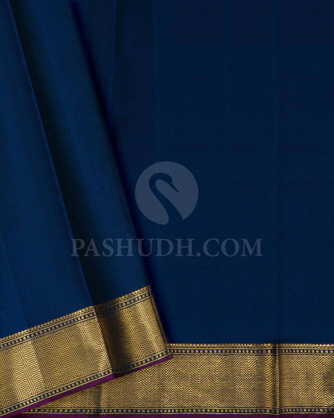 Multicolored With Navy Blue Kanjivaram Silk Saree-DJ431(G)