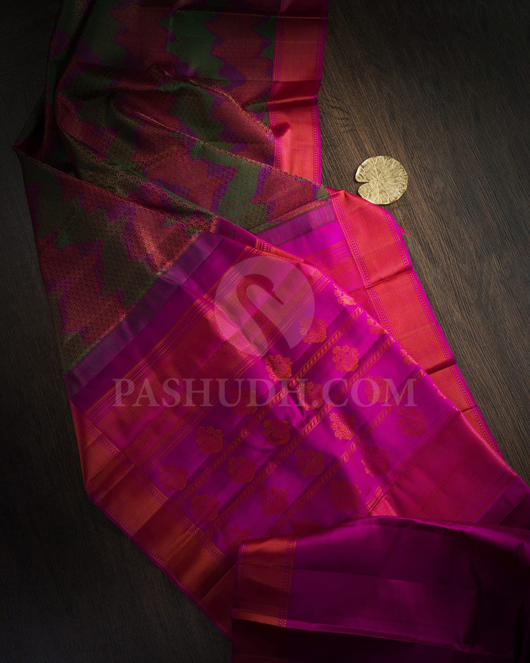 Multicolored With Magenta Kanjivaram Silk Saree-DJ431(F)