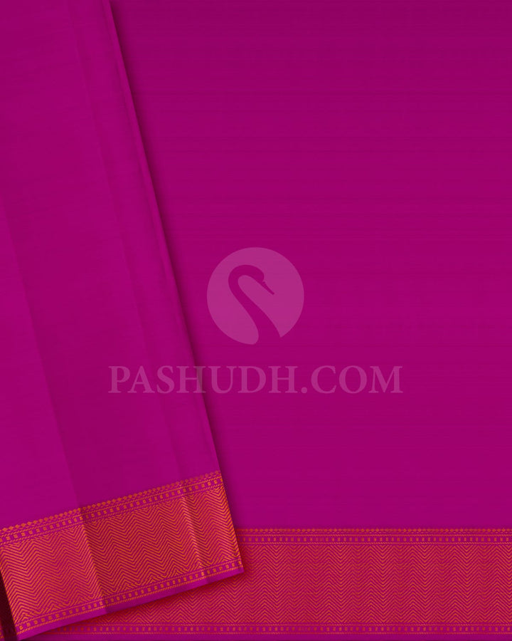 Multicolored With Magenta Kanjivaram Silk Saree-DJ431(F)