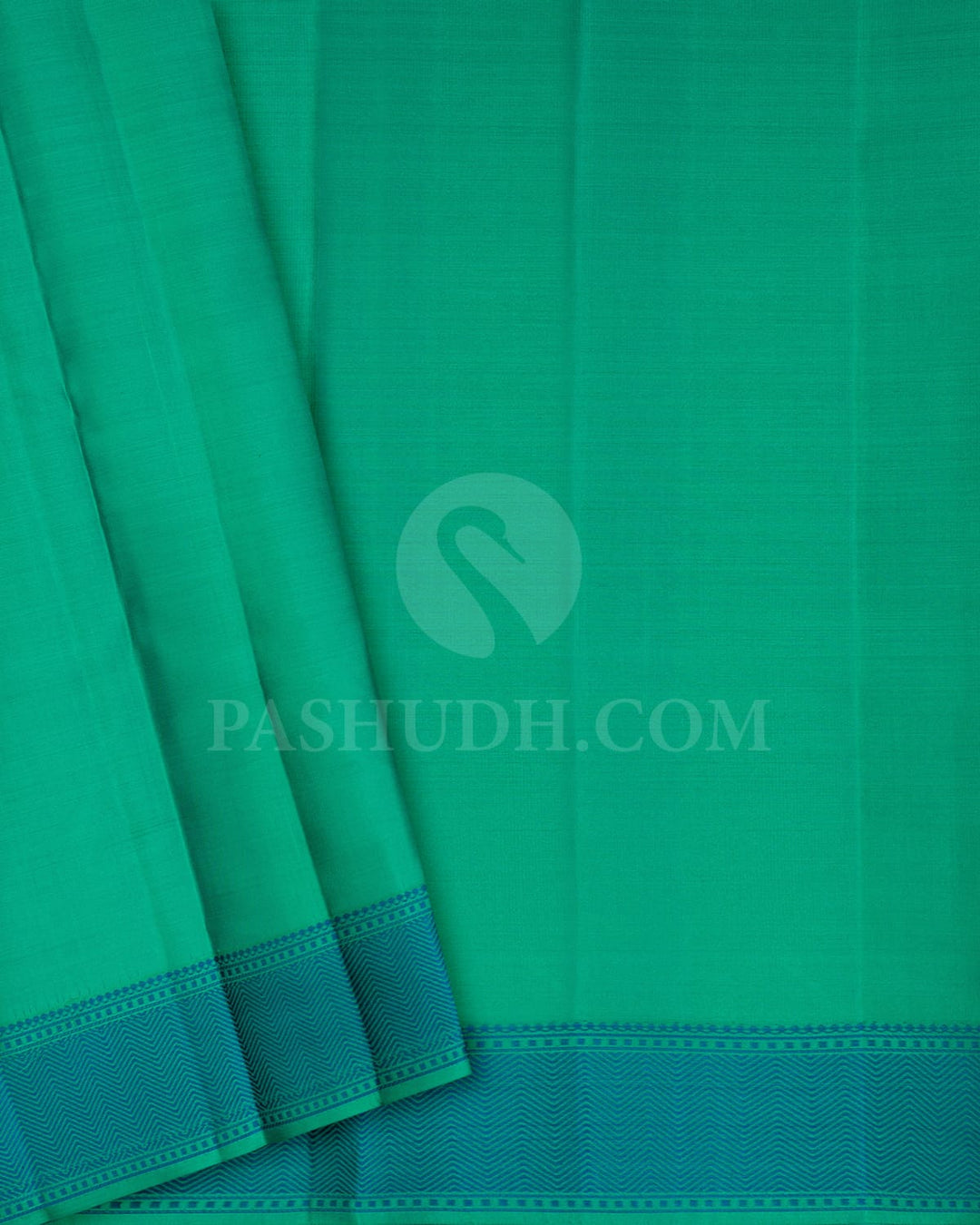 Multicolored With Sapphire Green Kanjivaram Silk Saree-DJ431(E)