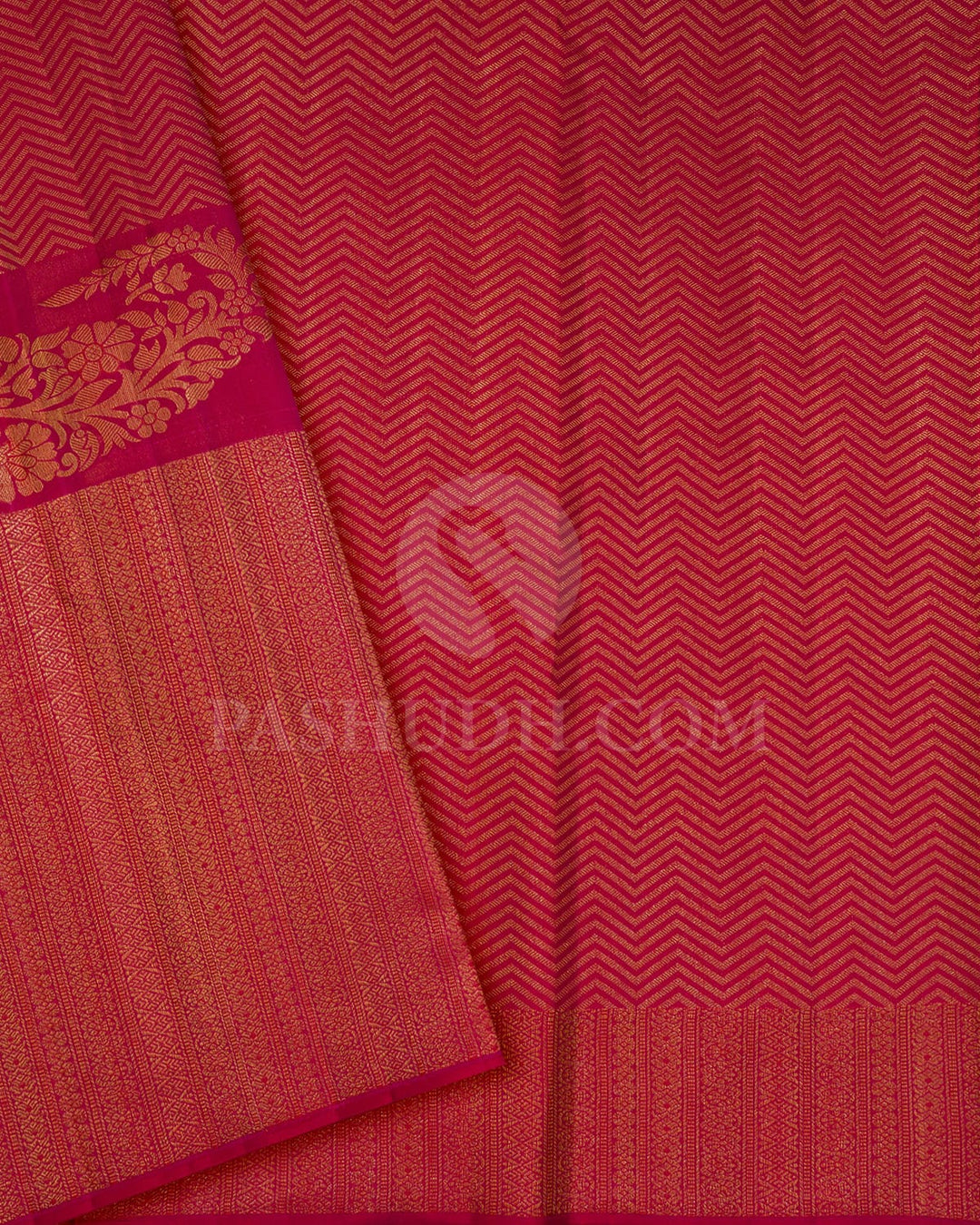 Mulberry Purple With Red Kanjivaram Silk Saree-D668(F)