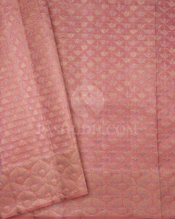 Baby Pink With Dusty Pink Kanjivaram Silk Saree-D703(B)