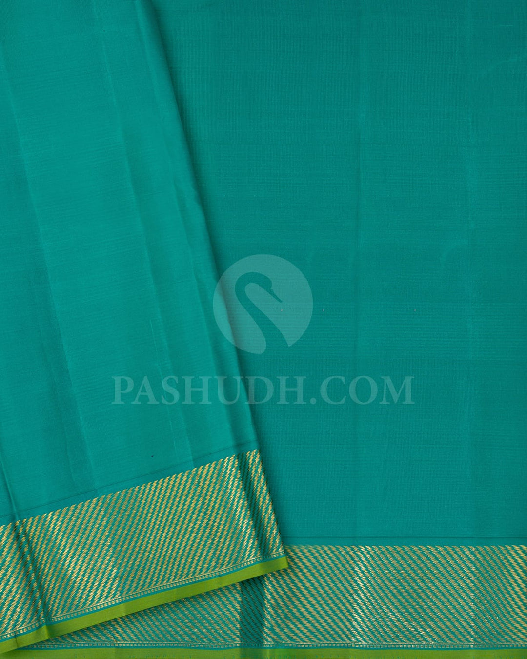 Multicolored With Sapphire Green Kanjivaram Silk Saree-DJ442(J)