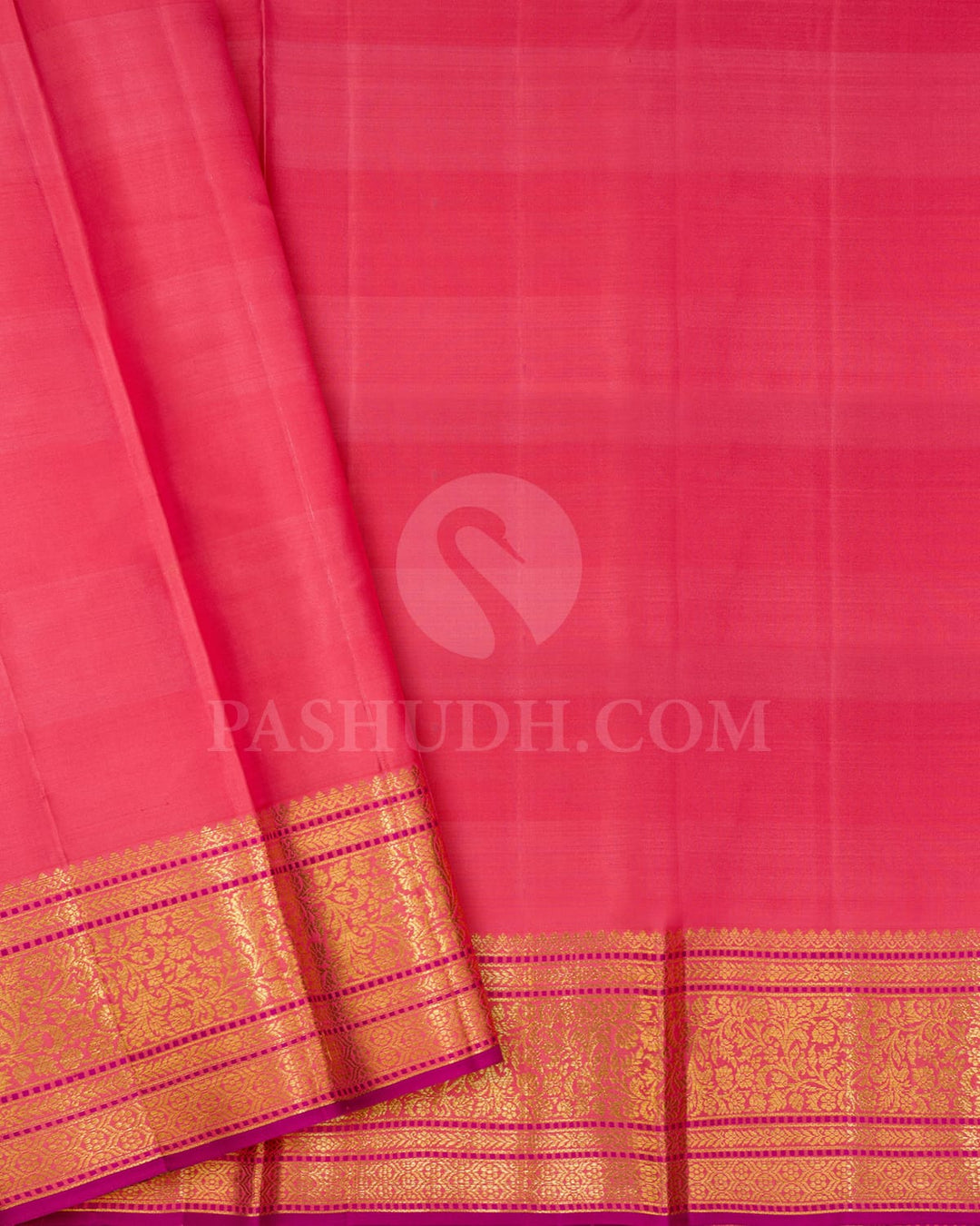 Multicolor Yellow,Orange And Punch Pink Kanjivaram Silk Saree-DJ432(D)