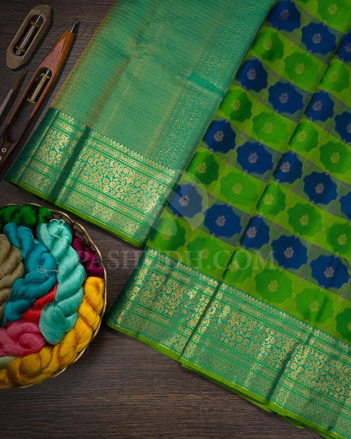Multicolored Kanjivaram Silk Saree-DJ432(F)