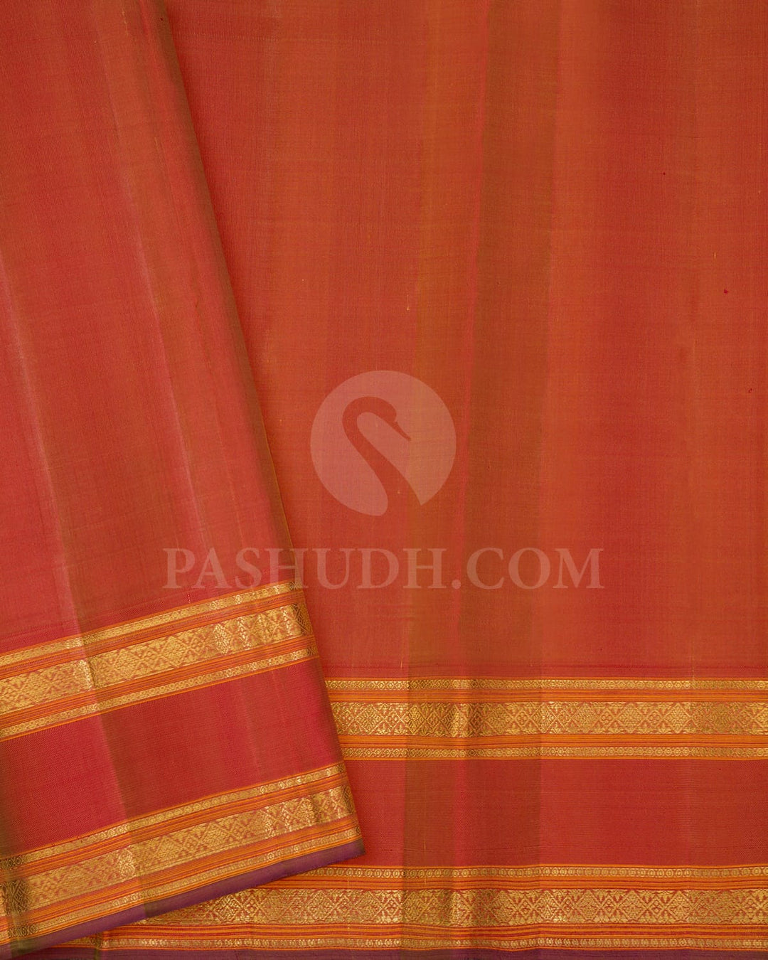 Bright Yellow And Dual Shaded Red With Yellow Kanjivaram Silk Saree-DJ448(C)