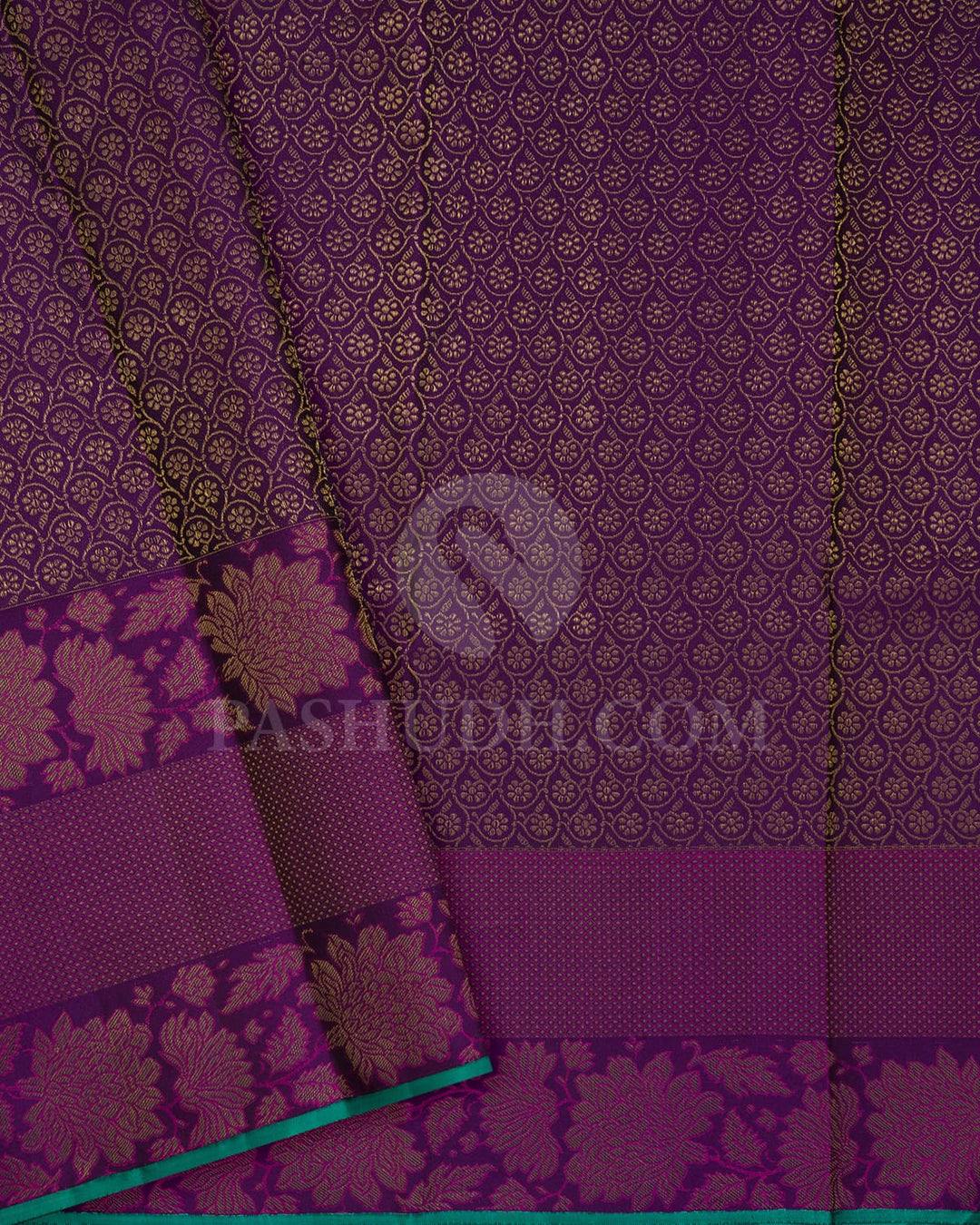 Anandha Blue With Purple Kanjivaram Silk Saree-D702(A)