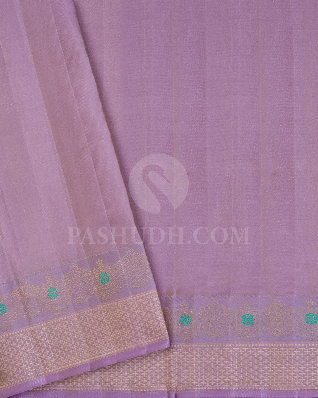 Ivory And Lilac Kanjivaram Silk Saree-D669(H)